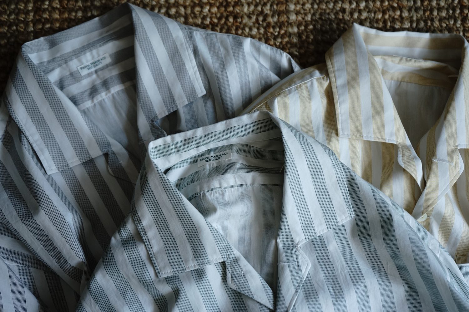 Summer Product “Stripe Open Collar Shirt”